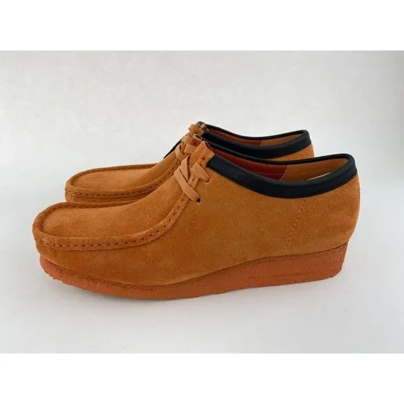 Clarks Originals Wallabee Orange Suede Men's Shoes Chukka Boots Limited Edition - Picture 10 of 12